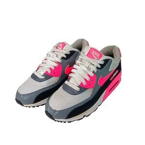 Nike Air Max 90 Wolf Grey Hyper Pink Womens Running Shoes 616730-101 Size 10
